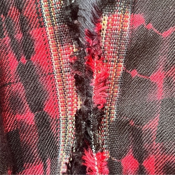 Anthropologie Elevenses Roxanne Vest Flannel Red Black Buffalo Plaid Check Sz S - Picture 16 of 16